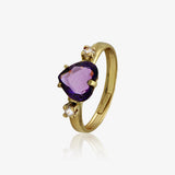 Amethyst Heart Ring