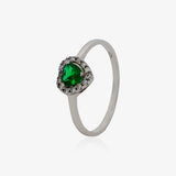 Anillo corazón esmeralda