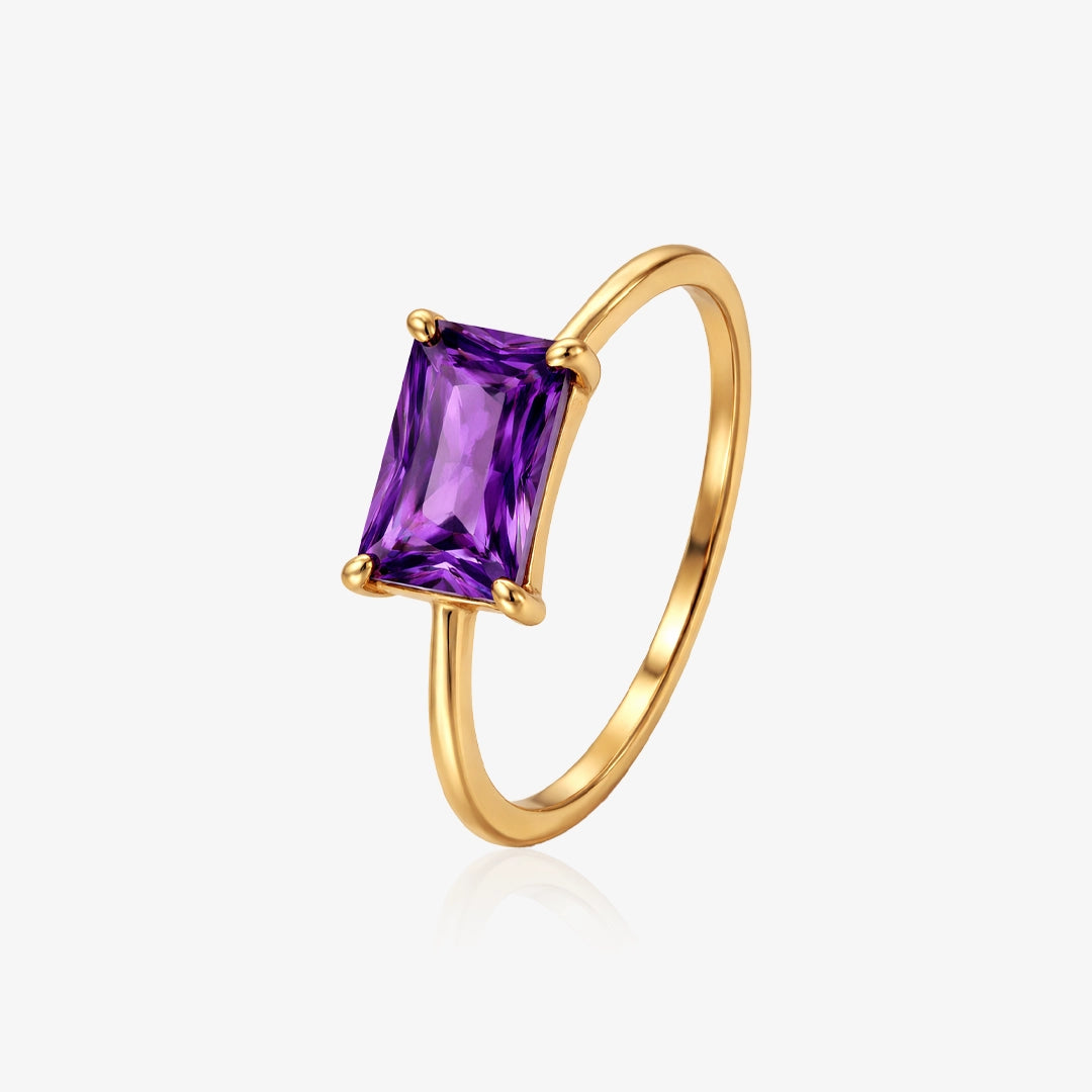 Anillo amatista cuadrada