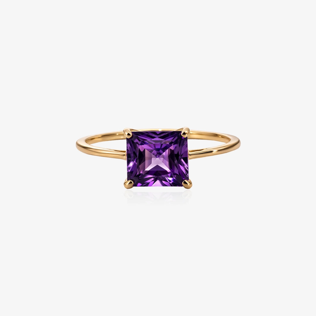 Anillo amatista cuadrada