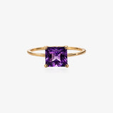 Anillo amatista cuadrada