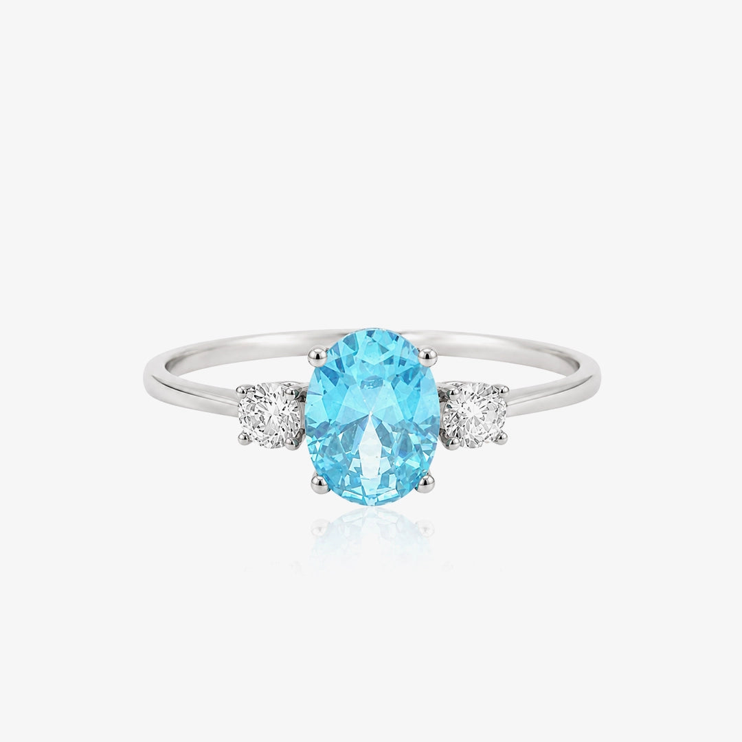 Aquamarine Trio Ring