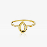 Teardrop zirconia ring