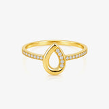 Teardrop zirconia ring