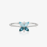Flower Topaz Ring