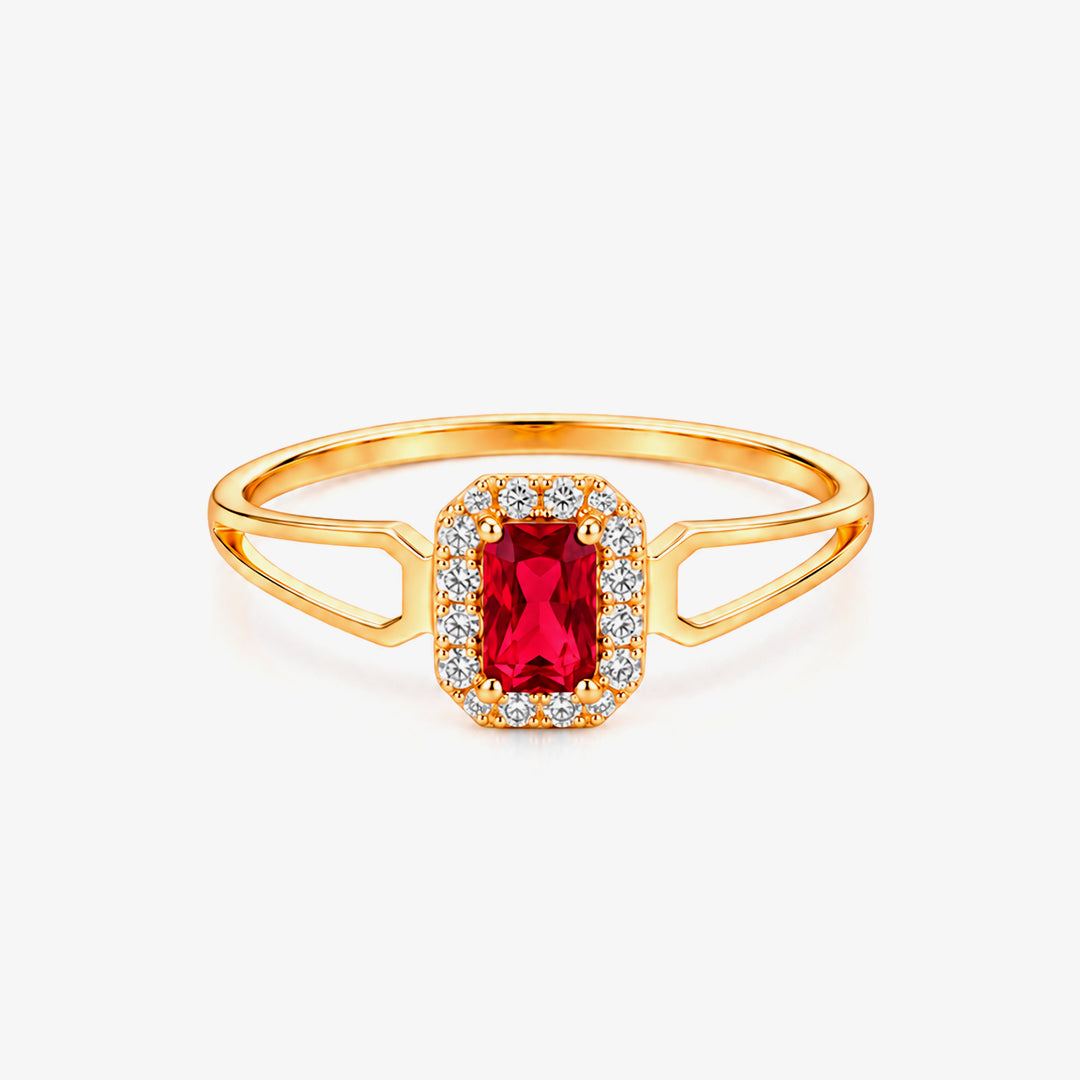Anillo piedras Cuadrado