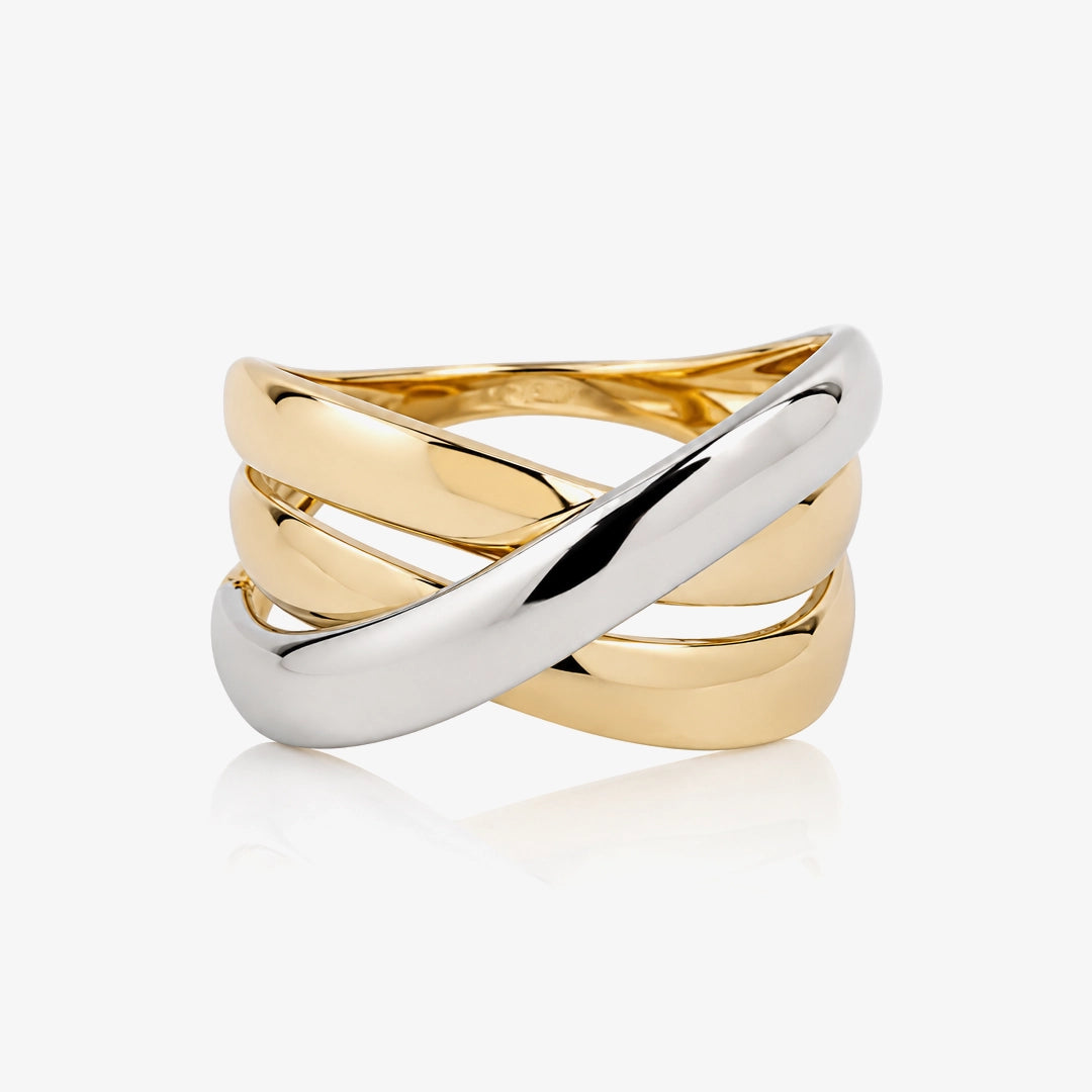 Anillo Bicolor Cruzado