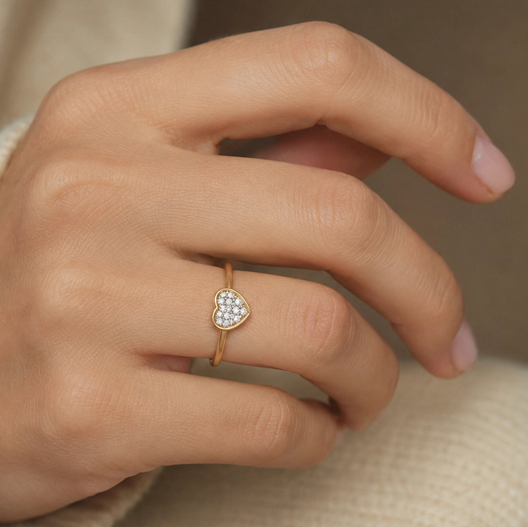 Anillo Corazón Diamantes