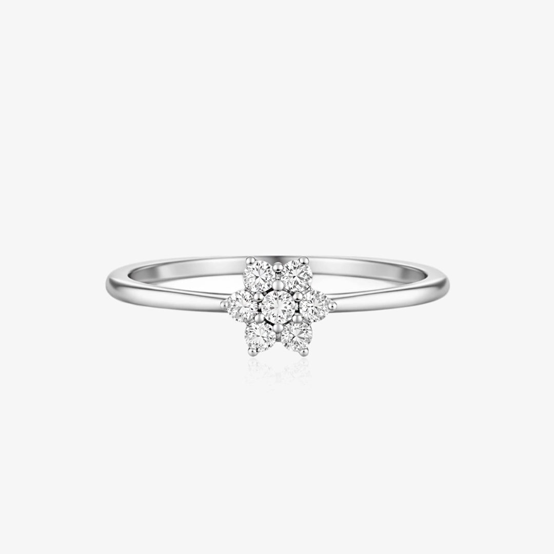 Anillo Flor Diamantes