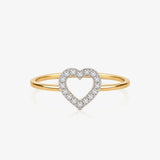 Heart ring with zircons