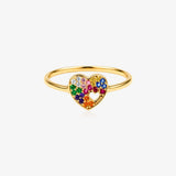 Heart colored ring