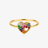 Heart colored ring