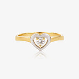 Two-tone heart ring