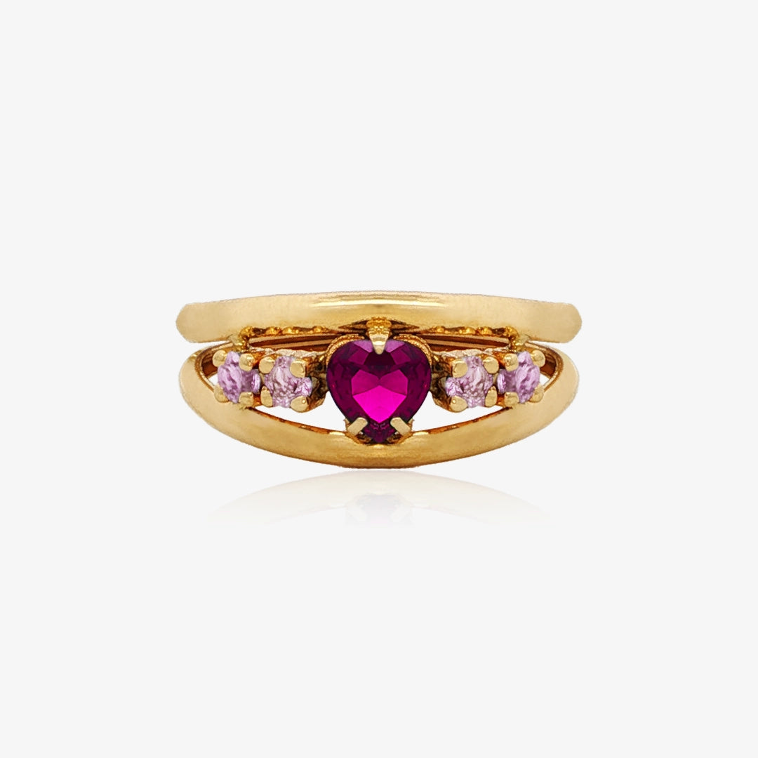 Double Strand Heart Ring