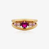 Anillo Corazón Doble Hilo