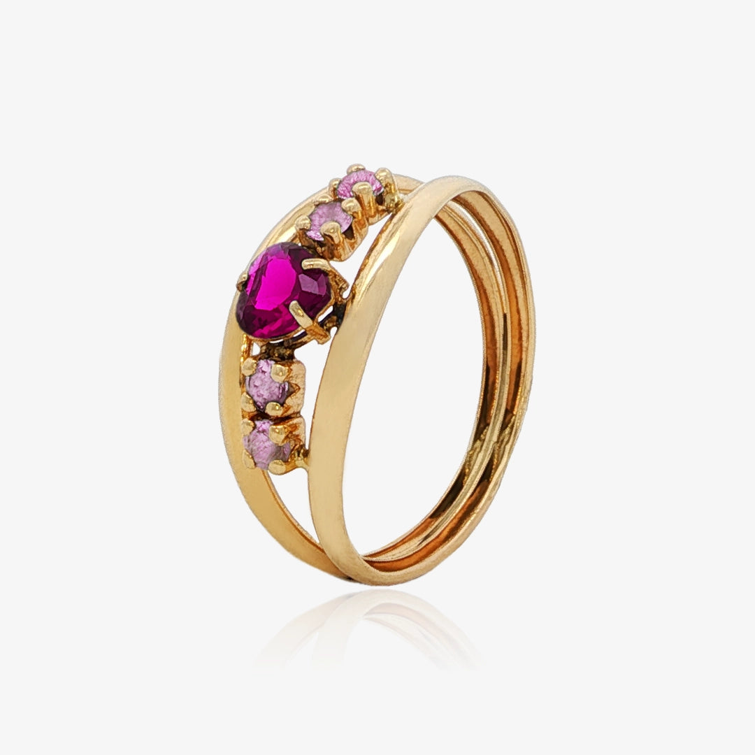 Double Strand Heart Ring