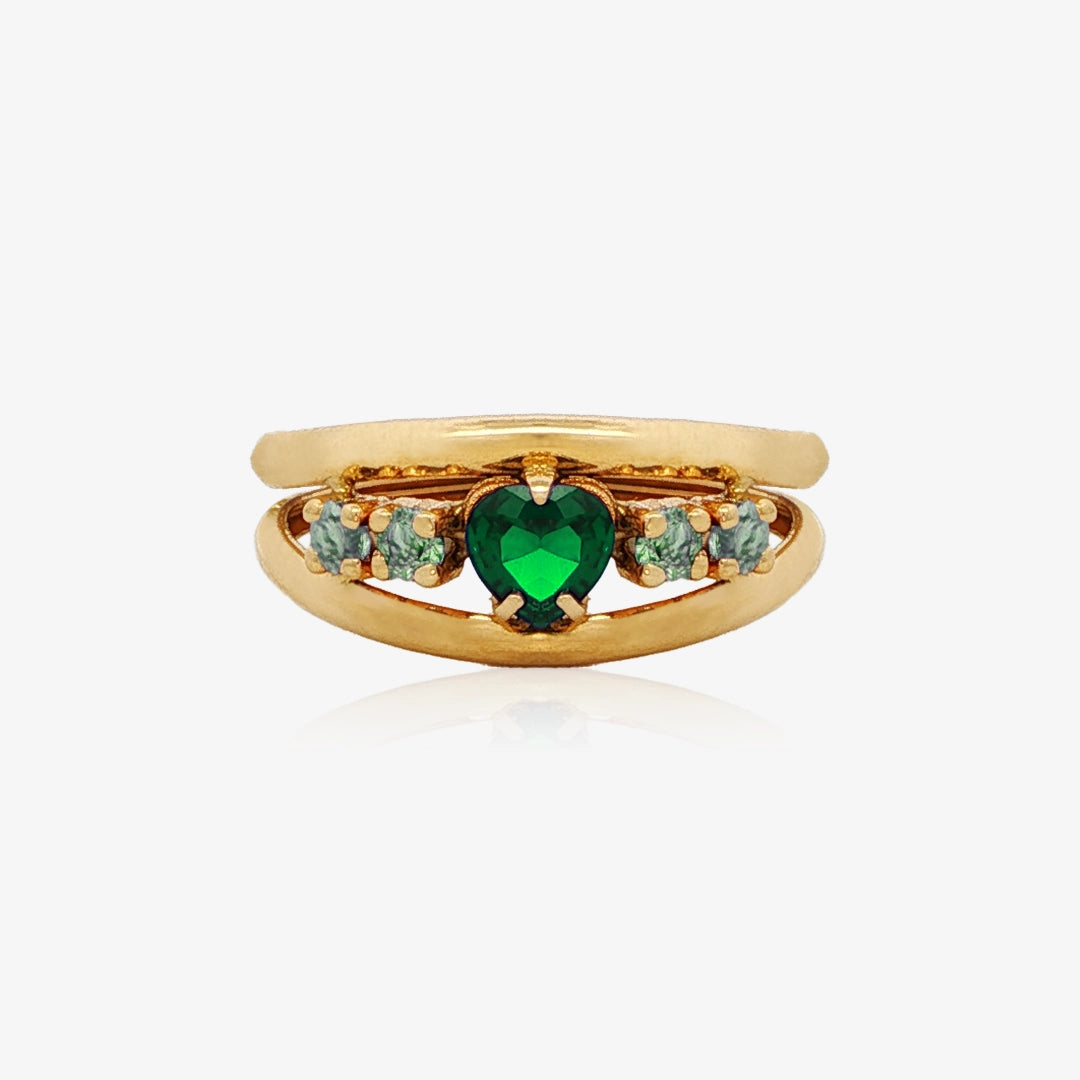 Double Strand Heart Ring