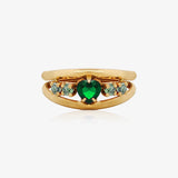 Anillo Corazón Doble Hilo