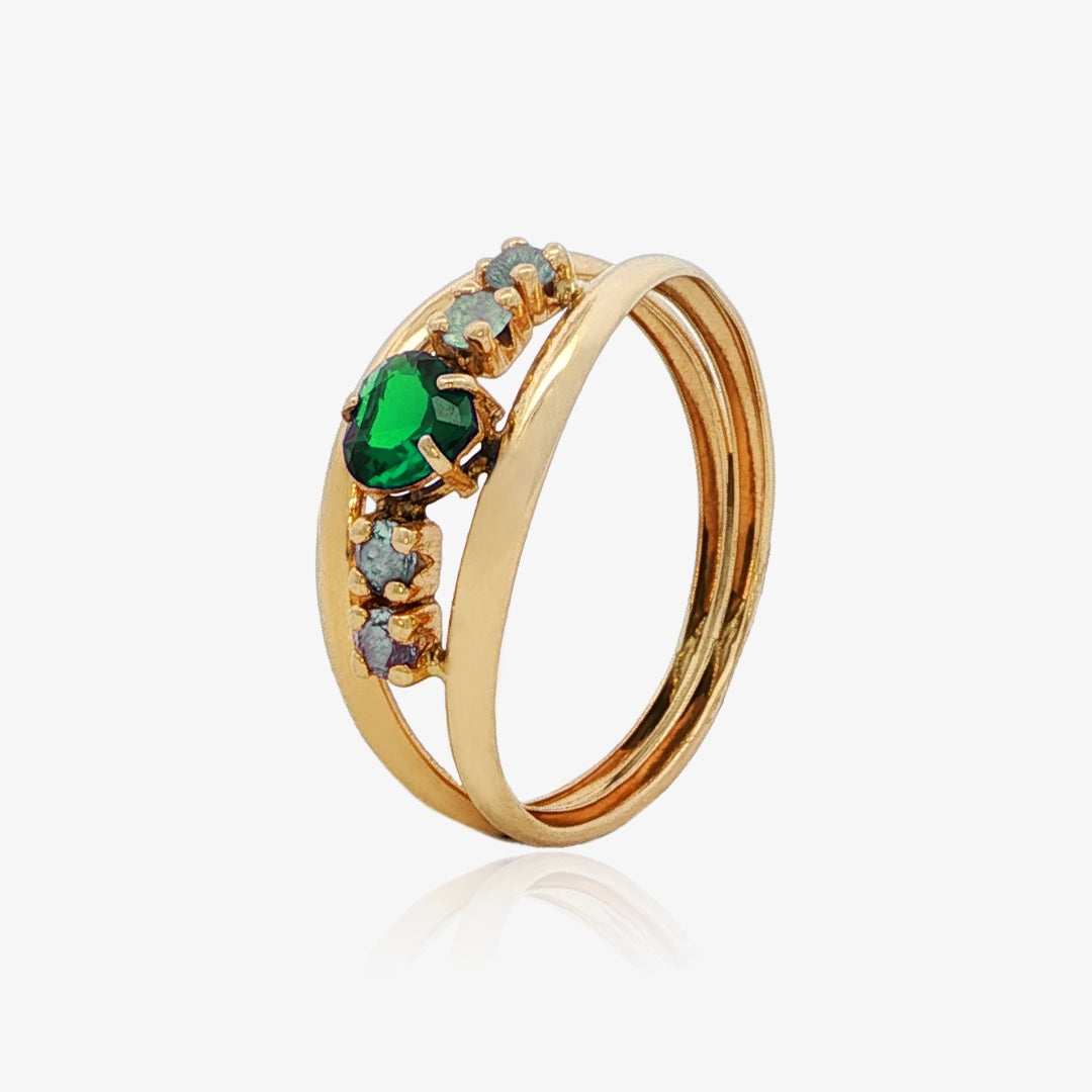 Double Strand Heart Ring