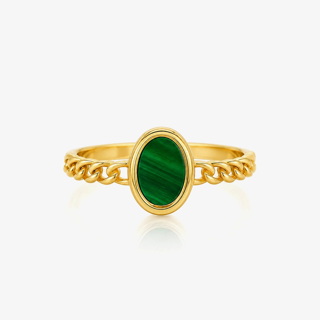 Anillo Malaquita Oval