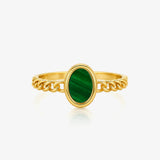 Oval Malachite Ring