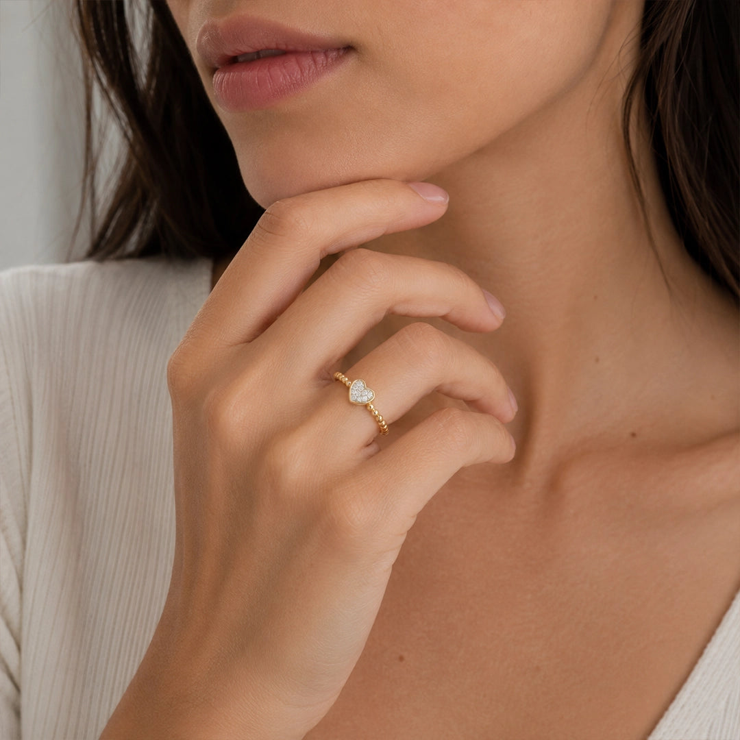 Anillo Corazón Diamantes
