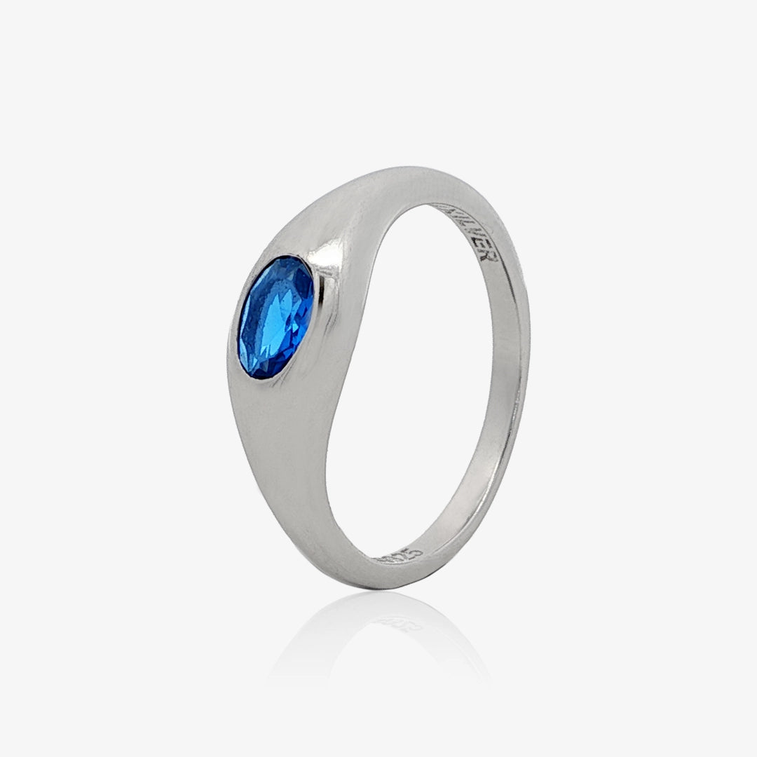 Anillo piedra Azul Luxilver