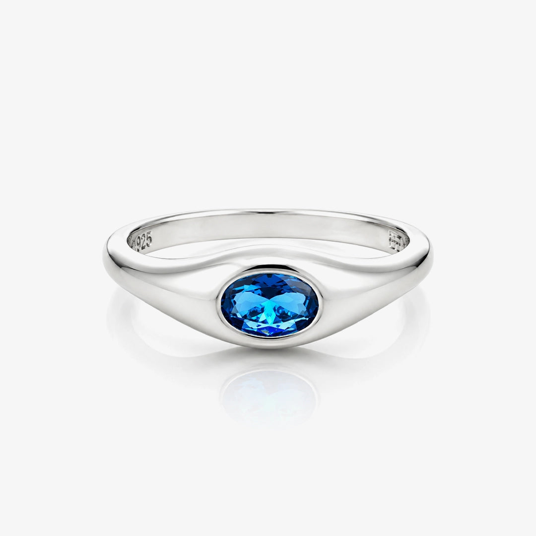 Anillo piedra Azul Luxilver