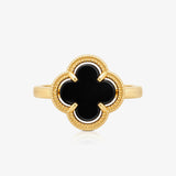 Onyx Clover Ring