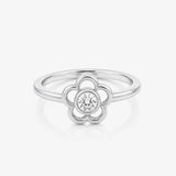 Flower ring with stone