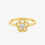 Flower ring with stone