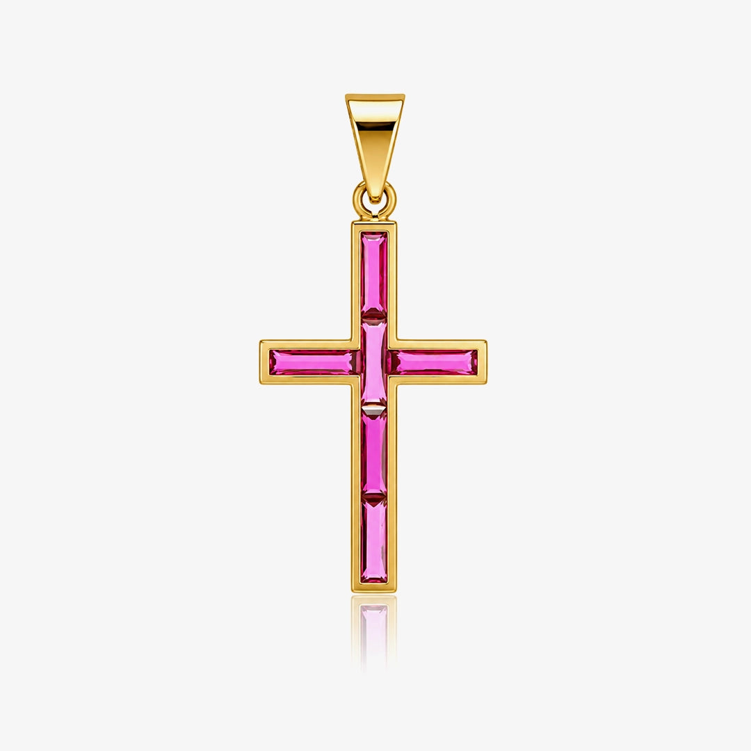 Colorful Stone Cross Pendant