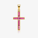 Colorful Stone Cross Pendant