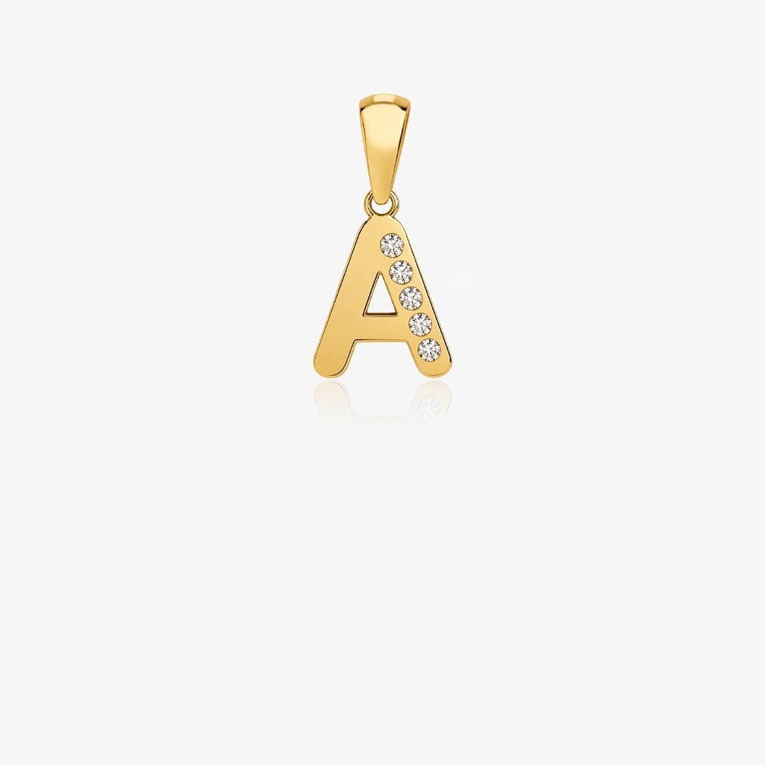 Zirconia Letter Pendant