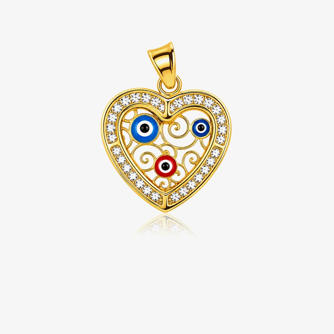 Evil Eye Heart Pendant