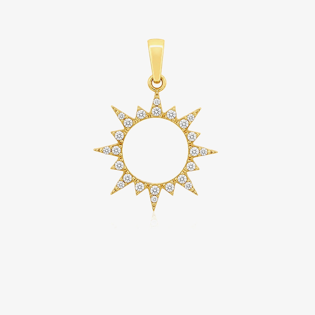 Sun pendant with zircons