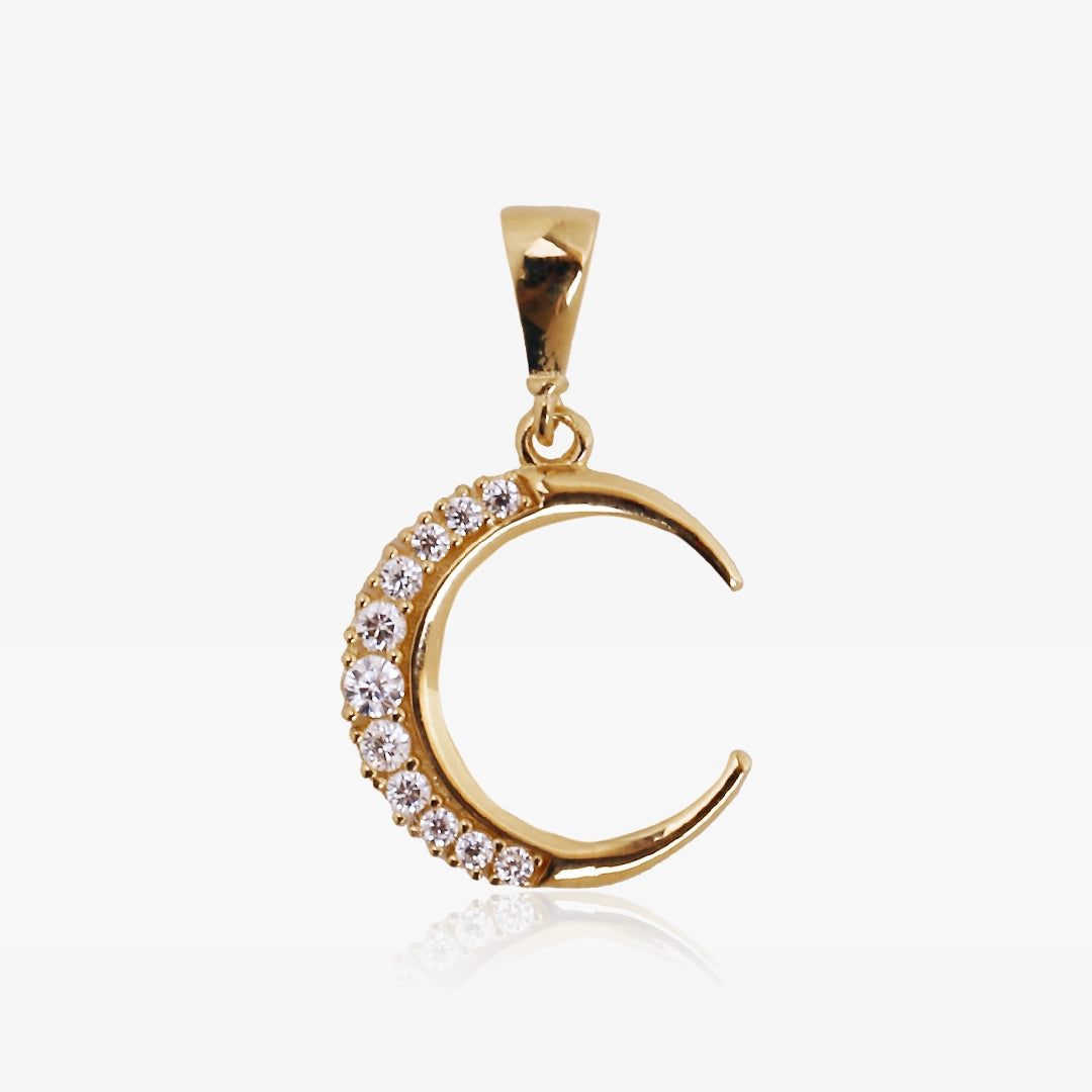 Moon pendant with zircons