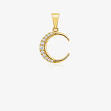 Moon pendant with zircons