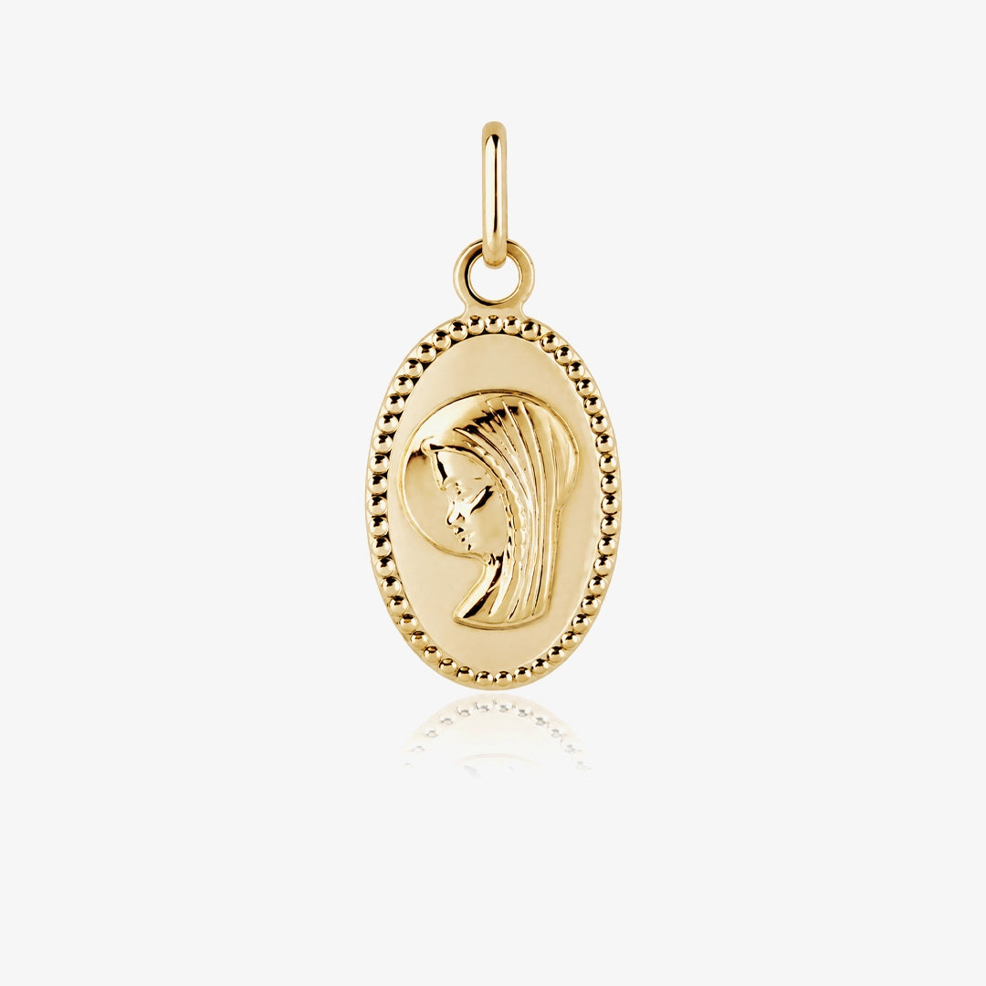 Medalla Virgen ovalada lapidada