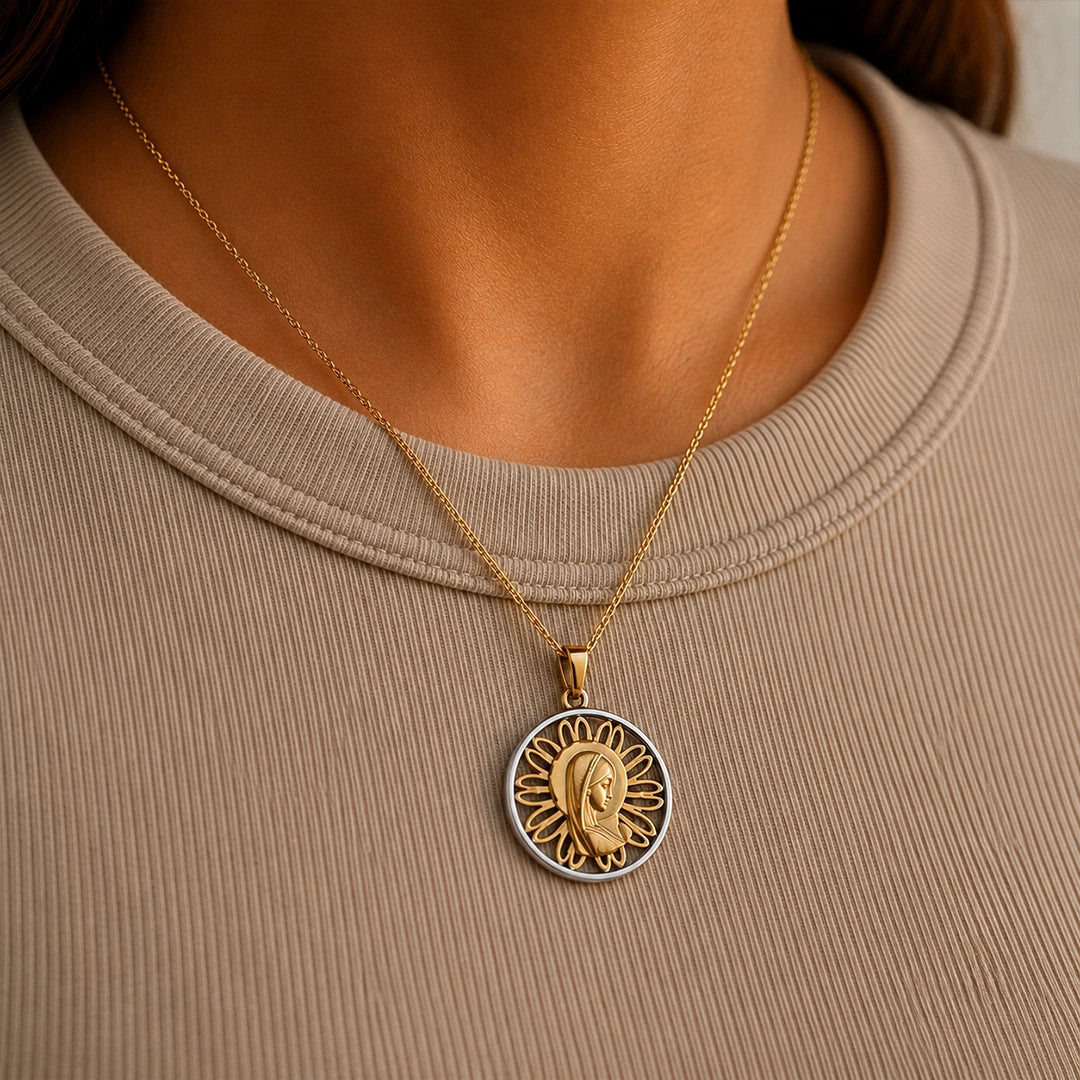 Virgin Mary Medal, bicolor