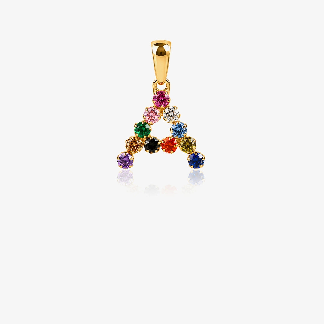 Multicolor initial pendant