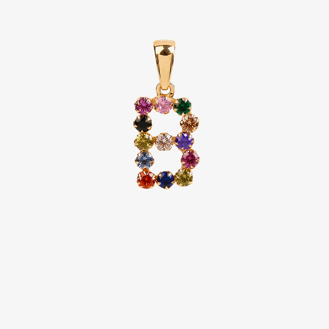 Multicolor initial pendant