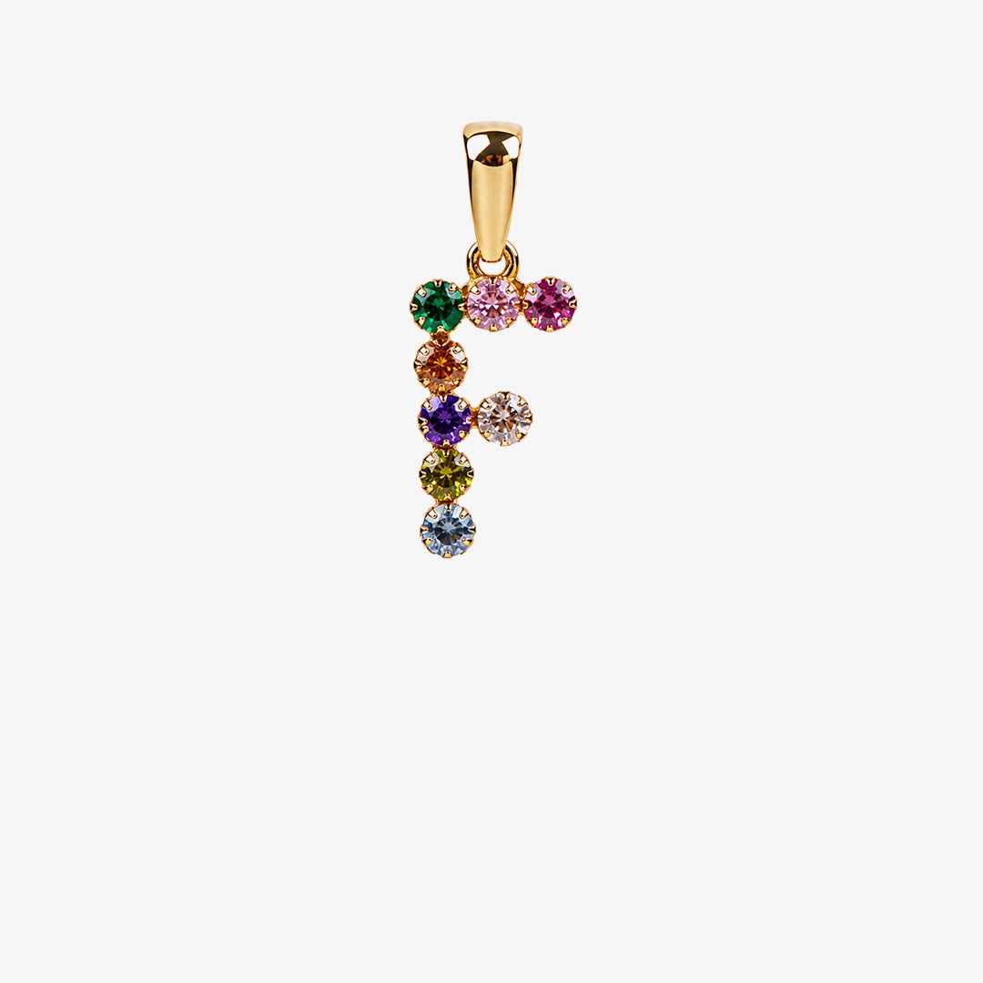 Multicolor initial pendant