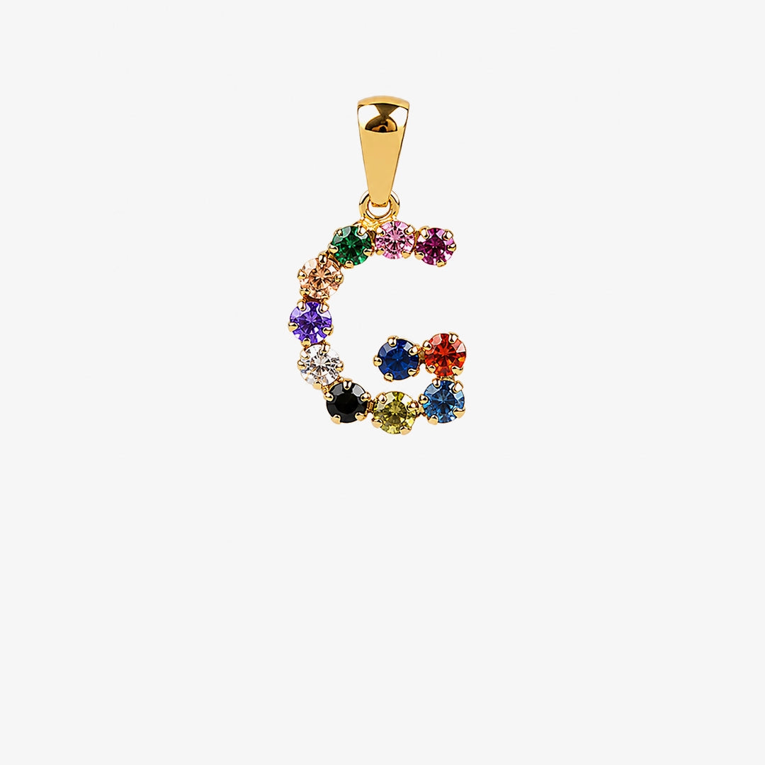 Multicolor initial pendant