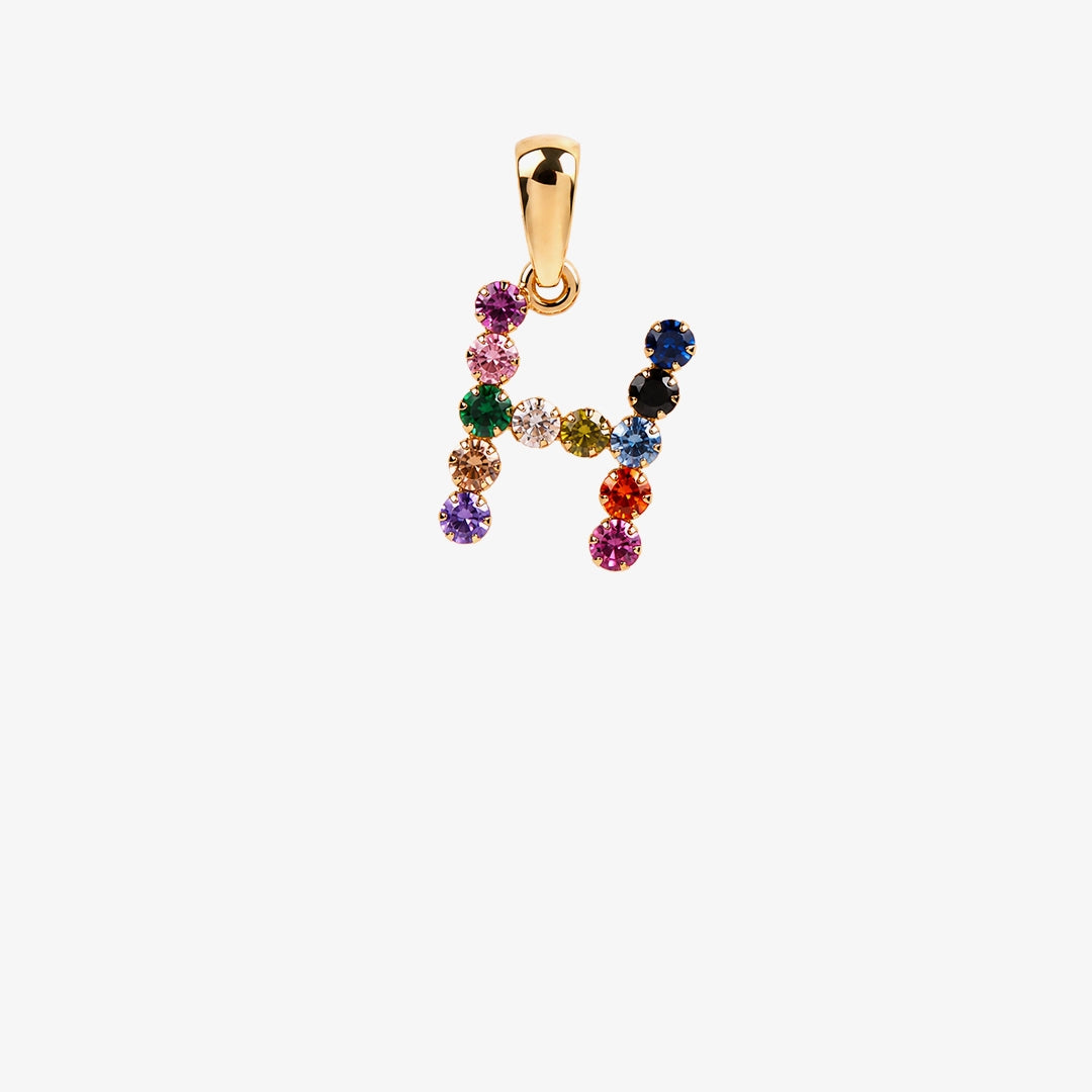 Multicolor initial pendant