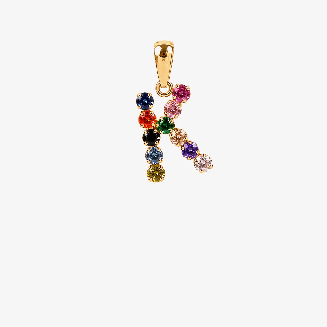 Multicolor initial pendant