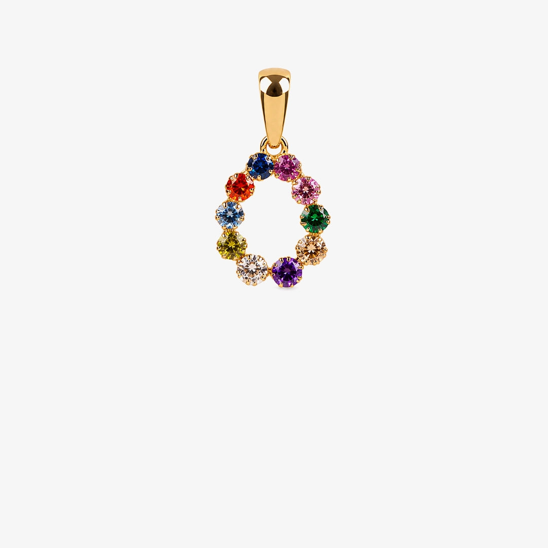 Multicolor initial pendant