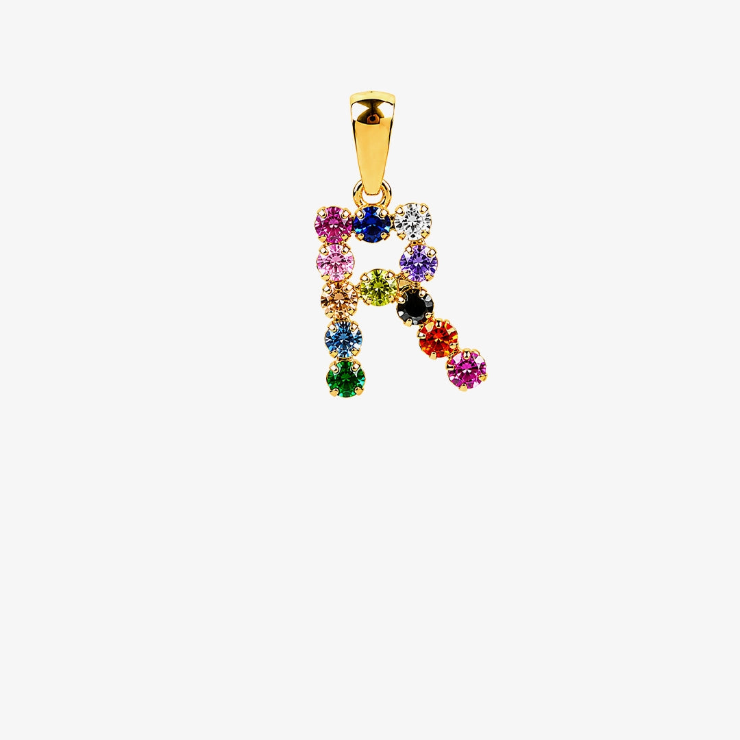Multicolor initial pendant