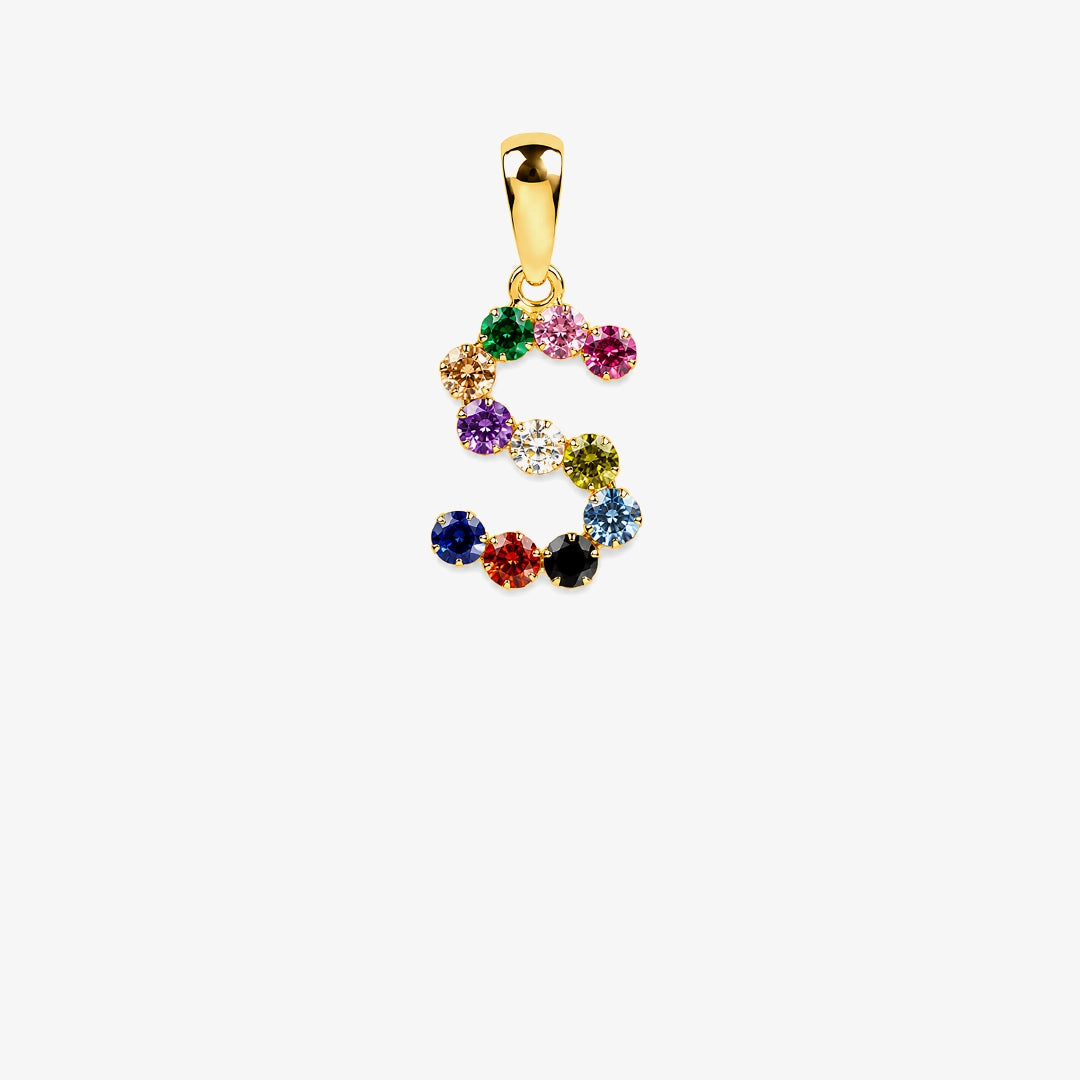 Multicolor initial pendant
