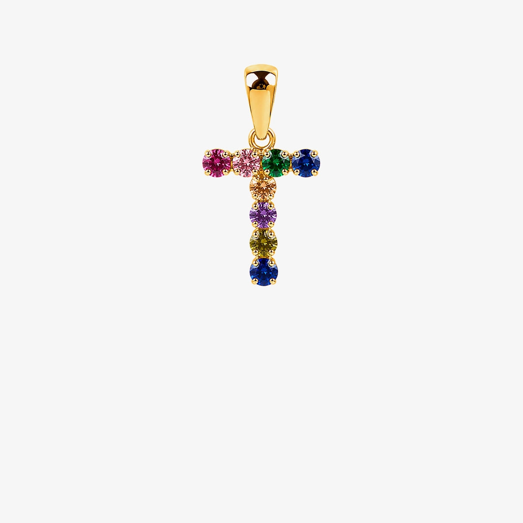 Multicolor initial pendant